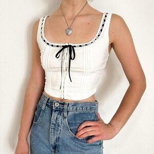 White corset style tank top